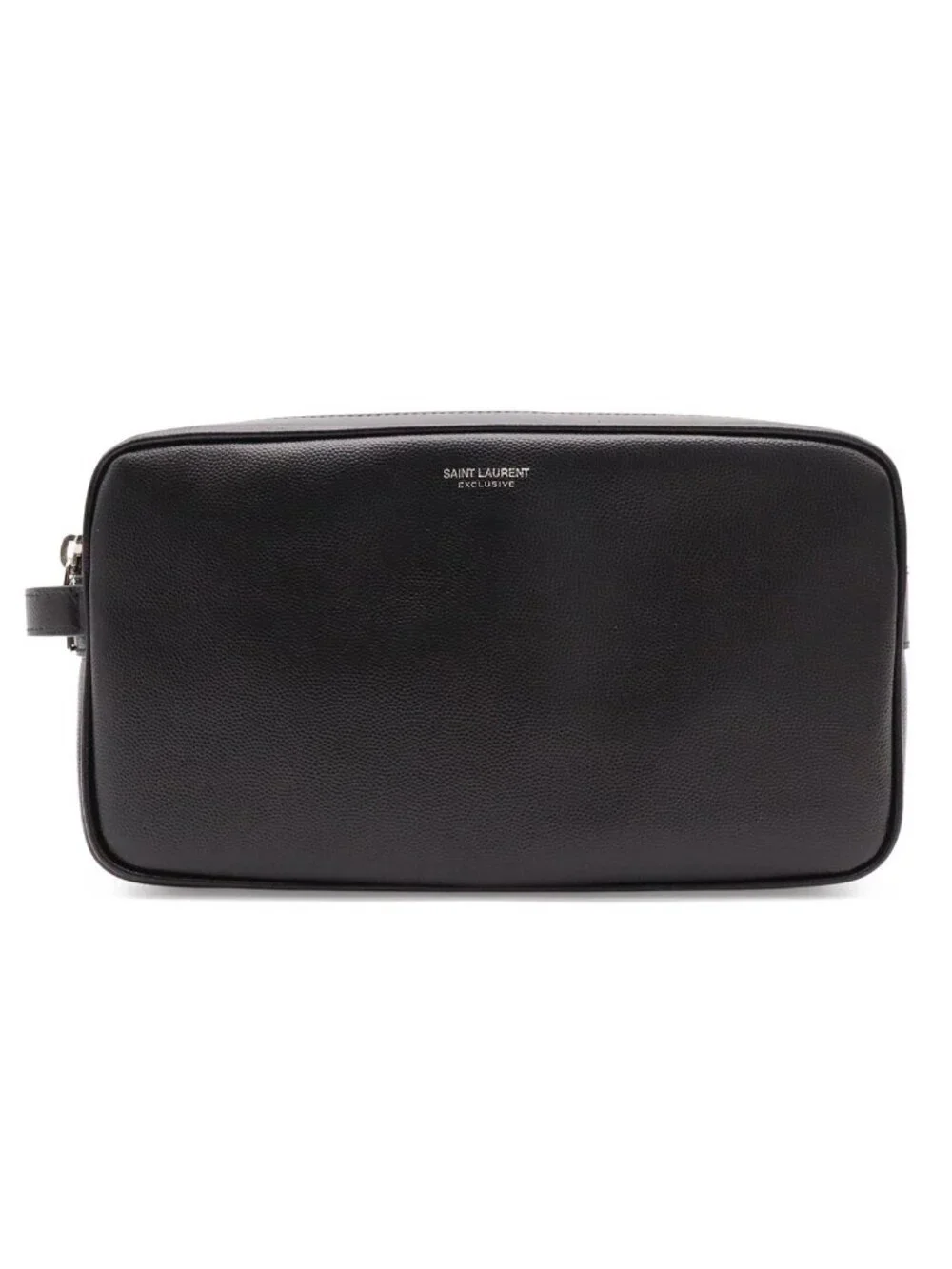 Saint Laurent Paris Exclusive Double Zip Clutch Grooming Case Leather Black